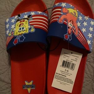 Nickelodeon spongebob sandals new size 5/6 will fit women size 8